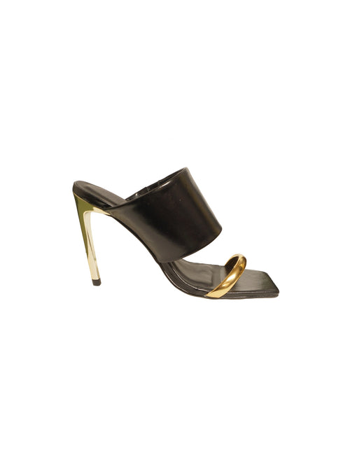 Mule con fascia dorata