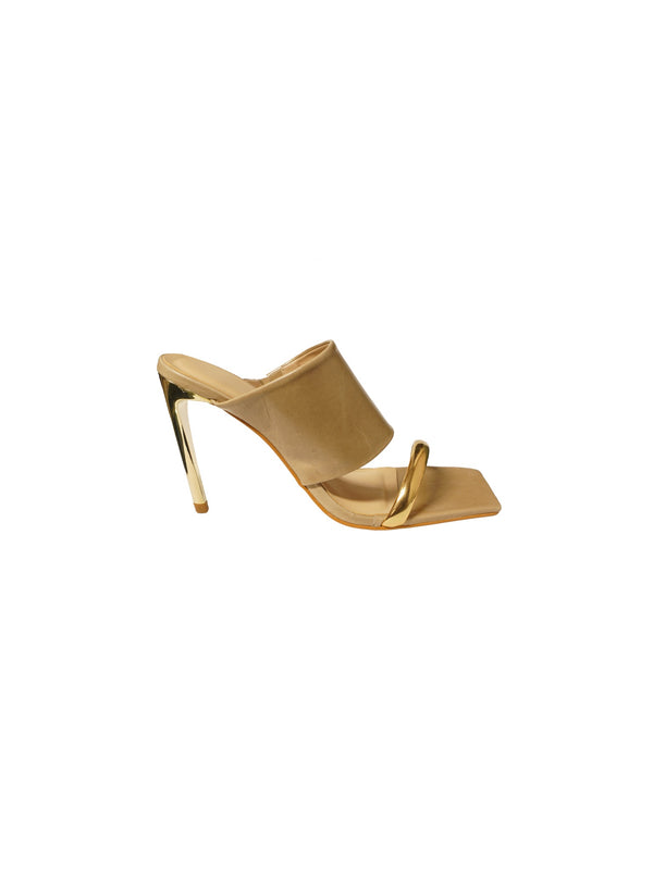 Mule con fascia dorata