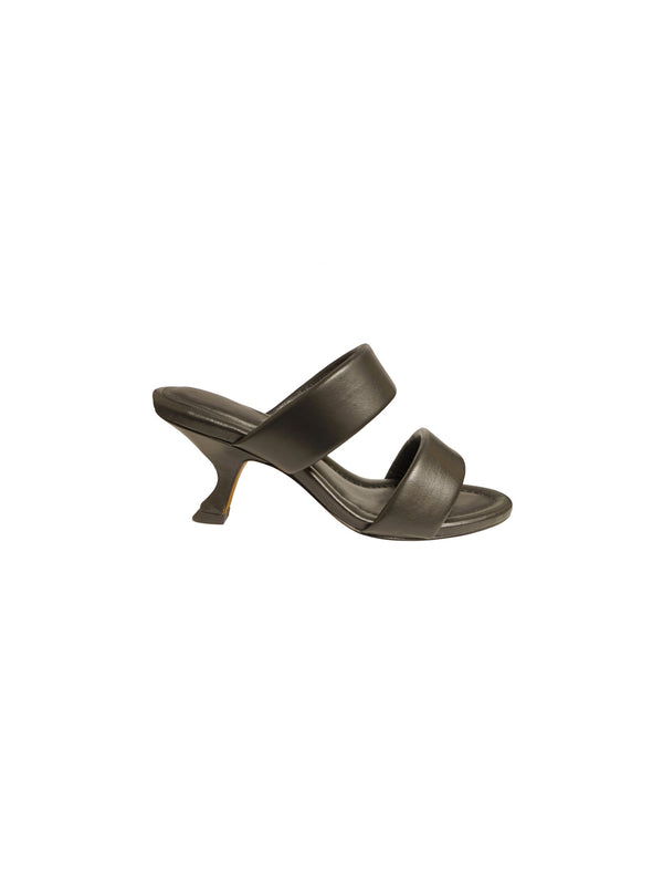 Mule a doppia fascia pelle