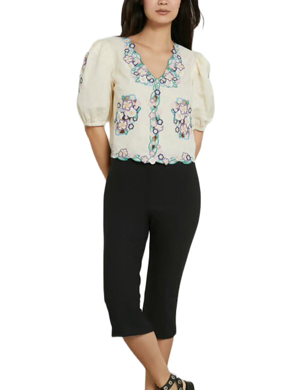 Blusa cropped macramè