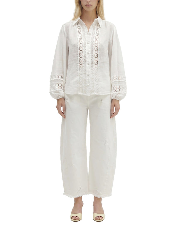 Blusa ricamata con maniche balloon