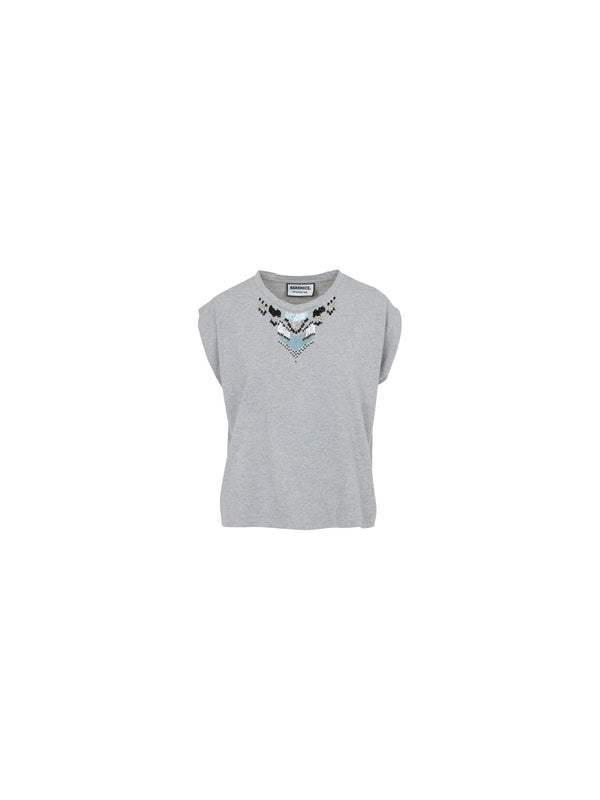 T-shirt con ricami geometrici