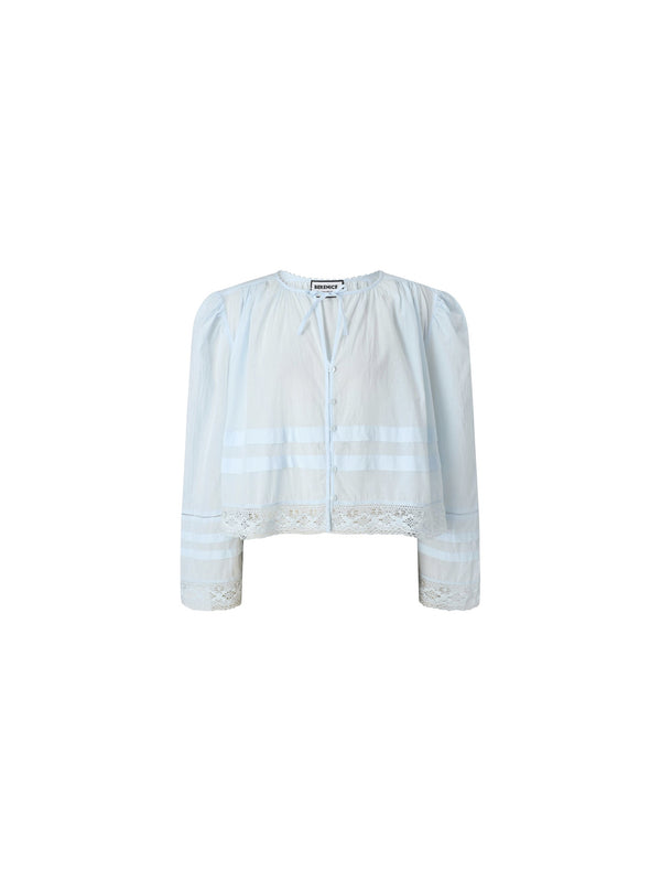 Blusa cropped in pizzo