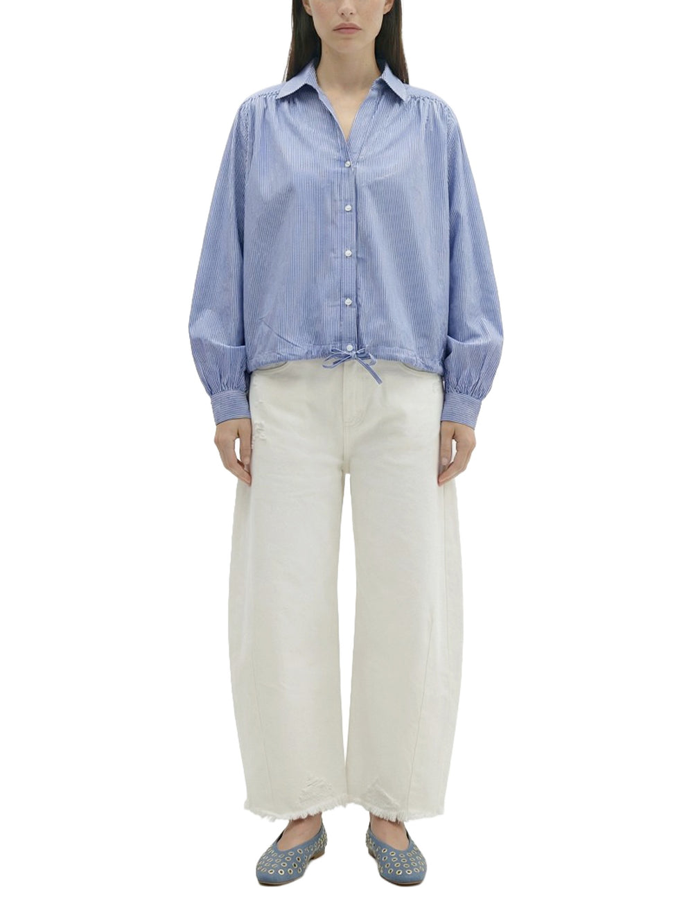 Camicia rigata con coulisse