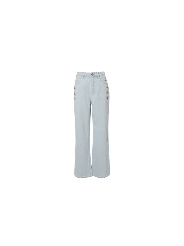 Jeans in denim ricamati