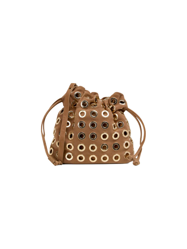 Borsa a secchiello con borchie