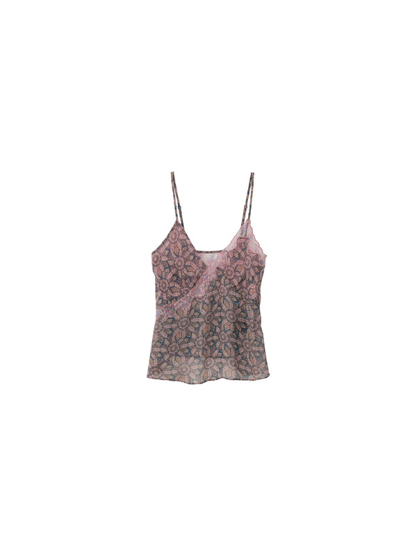 Top con inserti in pizzo