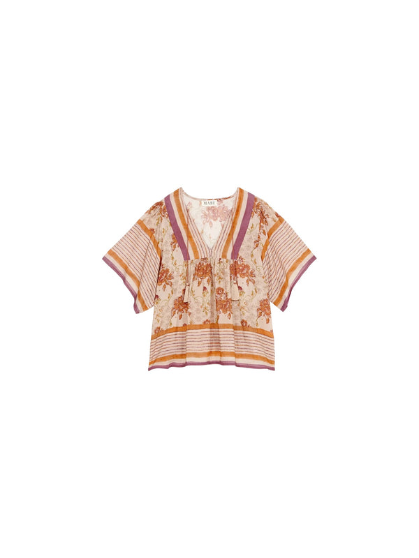 Camicia a righe e fiori