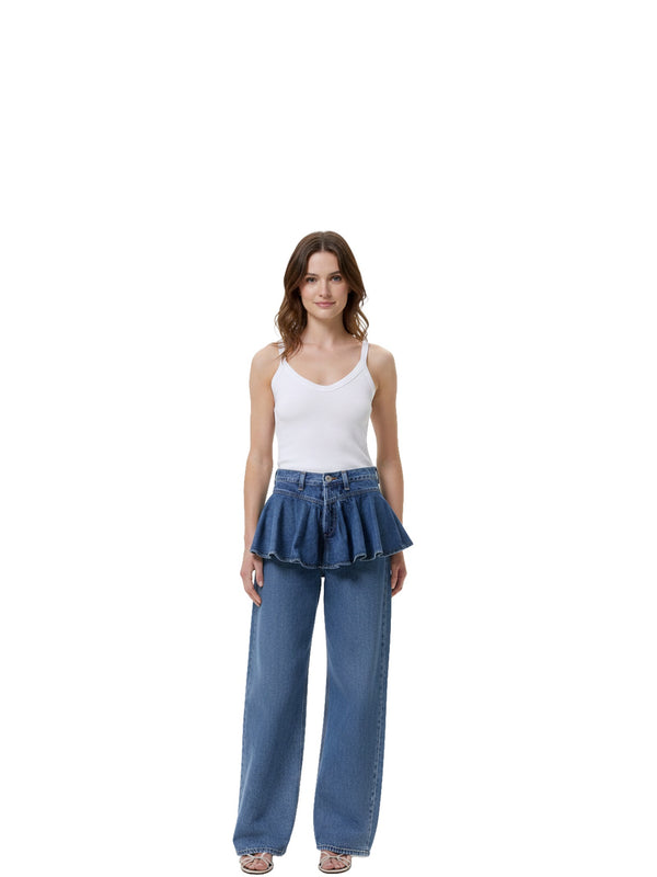 Jeans con volant