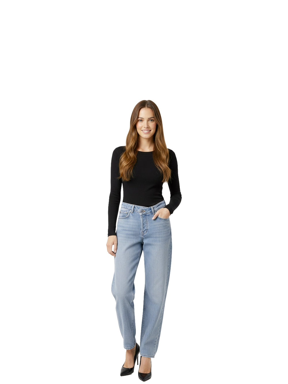 Asymmetric carrot jeans