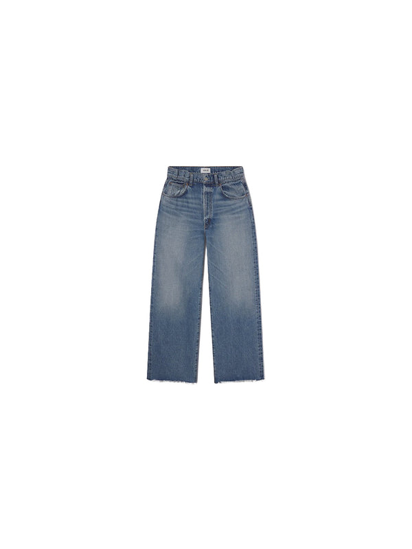 Jeans con vita arricciata in denim