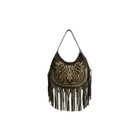 Borsa in camoscio con frange