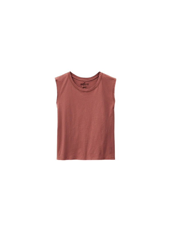 Sleeveless cotton T-shirt