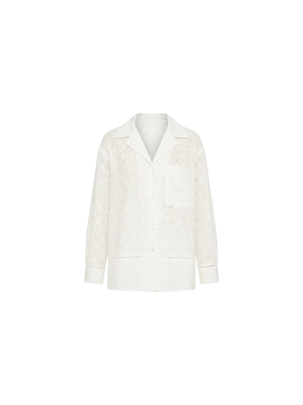 Camicia con patch sangallo